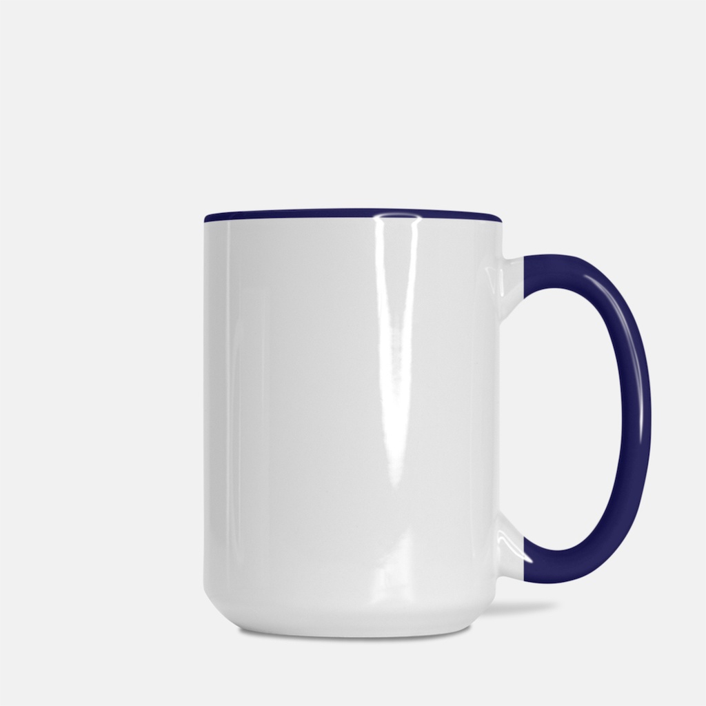 Mug Deluxe 15 oz. (Dark Blue + White)